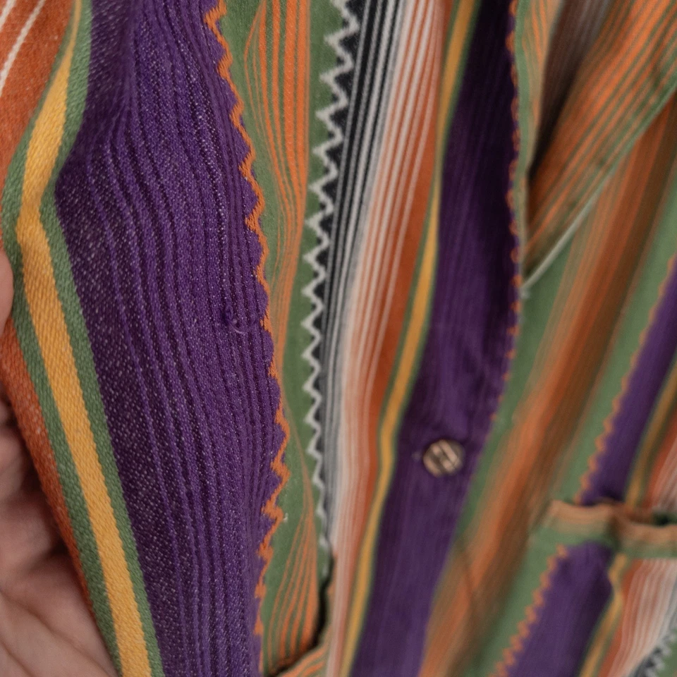 Vintage 90s Colorful Jacket Blazer Womens L Angelique Boho Woven Hippie Festival - Image 3 of 4