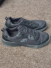 BLACK SKECHERS WOMENS/LADIES SHOES MEMORY FOAM SLIP-ON WALKING TRAINER - SIZE 8