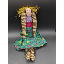 Whimsical Handmade Cloth Art Doll | Folk Rag Doll | Primitive