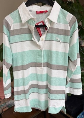 PUMA Polo-Shirt, 3/4 Arm, Größe XS, Pastellfarben, 100 % Baumwolle, NEU!