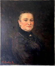 Ancien Tableau HST Portrait Femme aux Bijoux - 19ème - Signé - A Restaurer