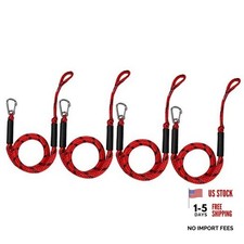 Bungee Dock Rope with Stainless Steel Clip for Mooring Red and Black Point 4P