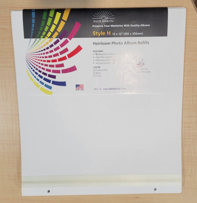 Kolo 12x12 Scrapbook Refill, Style H, Made in the USA by Dalee Book - 20 Sheets