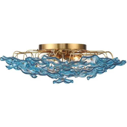 Crystorama ESM-4000-AG-BL Esme Semi-Flush Mount Aged Brass - Picture 3 of 7