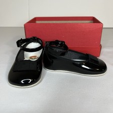 Vintage Buster Brown Infant Size 1 Shiny Black Patent Mary Jane Shoes W/Box