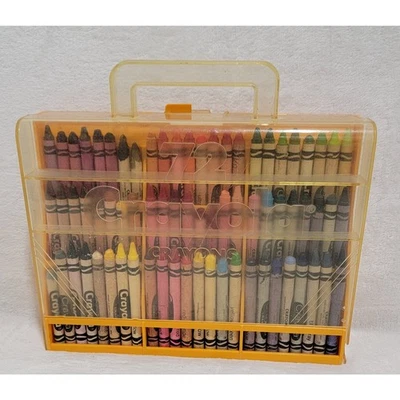 Vintage Crayola 72 Crayon Portable Plastic Yellow Storage Case - Image 1 of 4