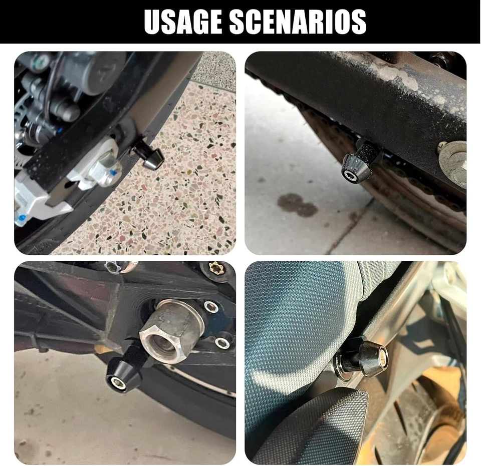 M8 Nottolini Cavalletto Moto CNC, 2 Pezzi Protezione Braccio Oscillante 8Mm per  - Immagine 3 di 4