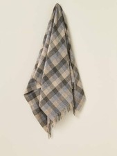 Merino Lambswool Throw Blanket - Patchwork Natural - Made in England