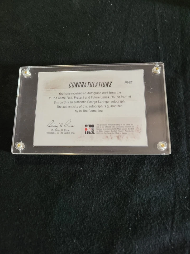 2013 ITG Past Present and Future Auto #PPF-GS1 George Springer RC - Image 2 of 2