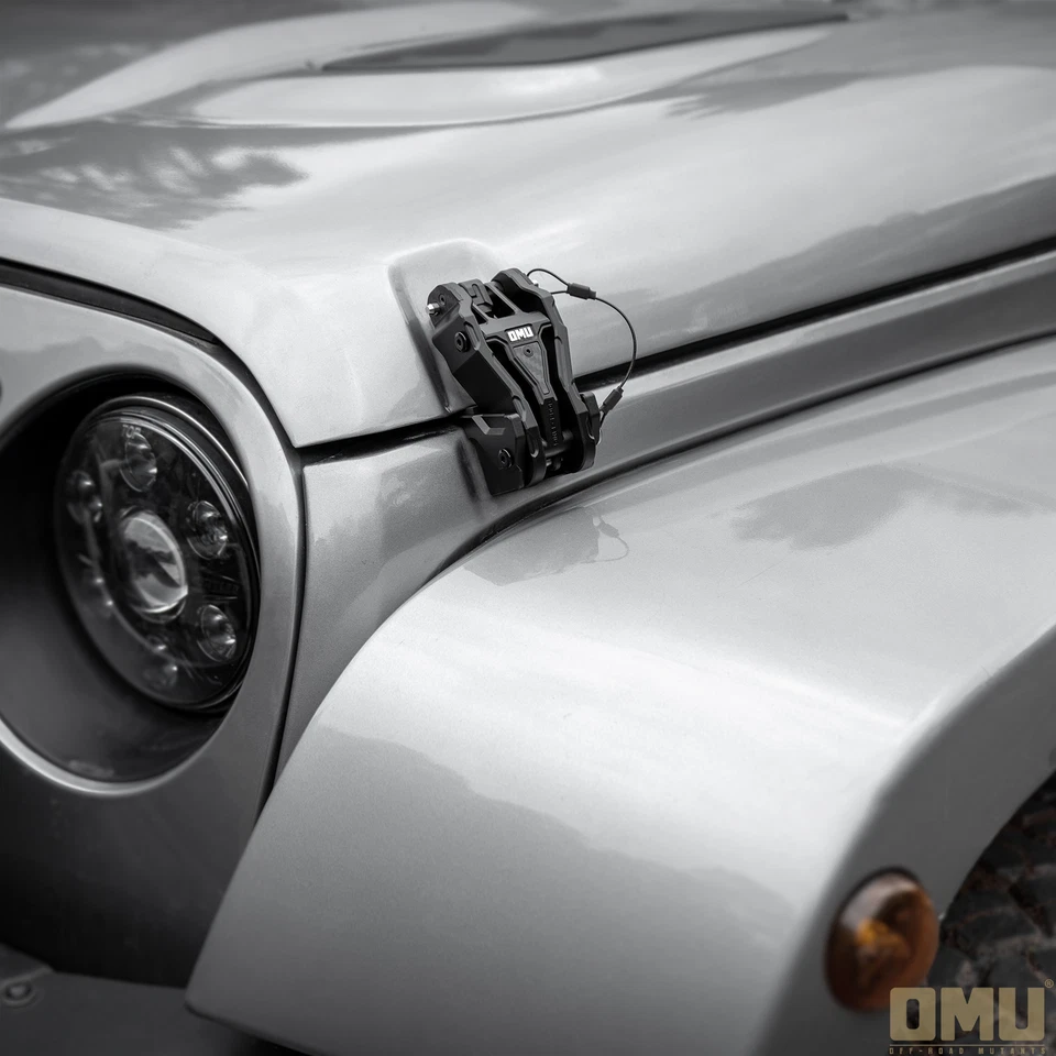 Carbon Fiber Hood Locking Latch Catch Kit for Jeep Wrangler JK JKU 2018-2024 Foto 2 de 4