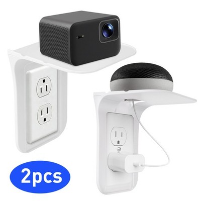 2X Wall Outlet Shelf Socket Organizer No Drill Holder for Phone Toothbrush Rack