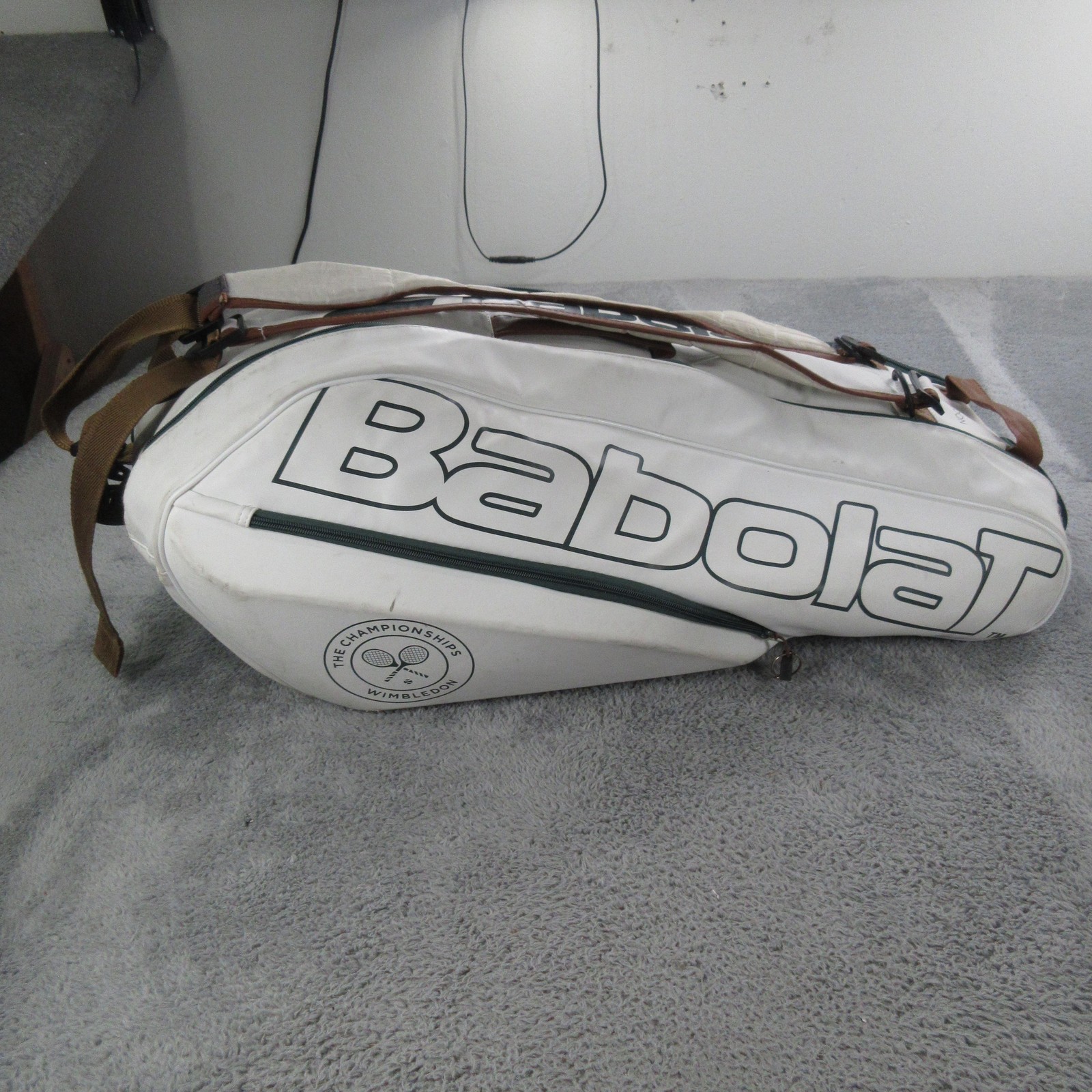 Babolat Wimbledon Tennis Racquet Bag White Gray Green Dual C