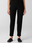 Eileen Fisher Washable Stretch Crepe Pant in Black Slim Fit Ankle Length Medium — photo 2