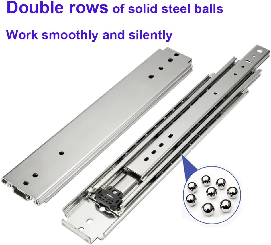 Heavy Duty 60" Drawer Slides - 500LB Capacity Full Extension Ball Bearing Rails