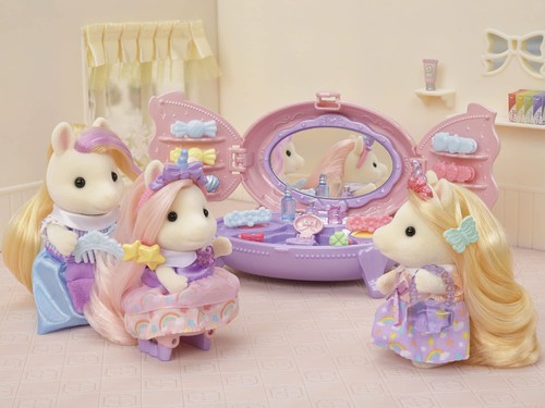 Sylvanian Families Stylish pony vanity dresser set Hair salon FU-18 - Picture 5 of 9