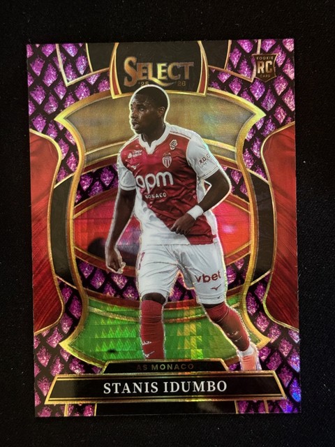 2025-26 Select Ligue 1 Stanis Idumbo Purple Dragon Scale Terrace RC /49 Monaco