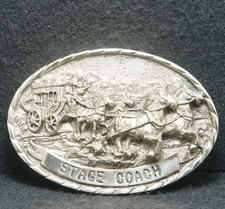 WJ15172 NOS VINTAGE 1970s STAGE COACH WESTERN SCENE ARTWORK BELT BUCKLE