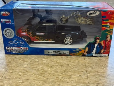 American Chopper Fire Bike Truck and Chopper Set 1:18 Orange County Chrome NEW!!