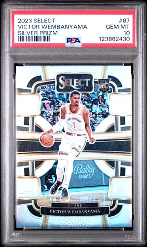 2430 Victor Wembanyama 2023 Panini Select #87 Silver Prizm RC Rookie PSA 10