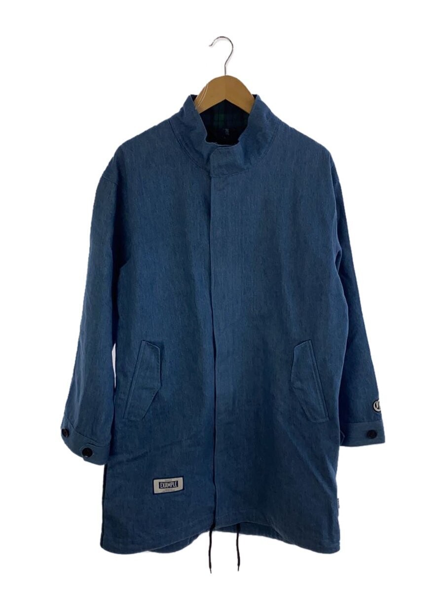EXAMPLE Indigo Cotton Coat L Solid Stylish Used G… - image 1