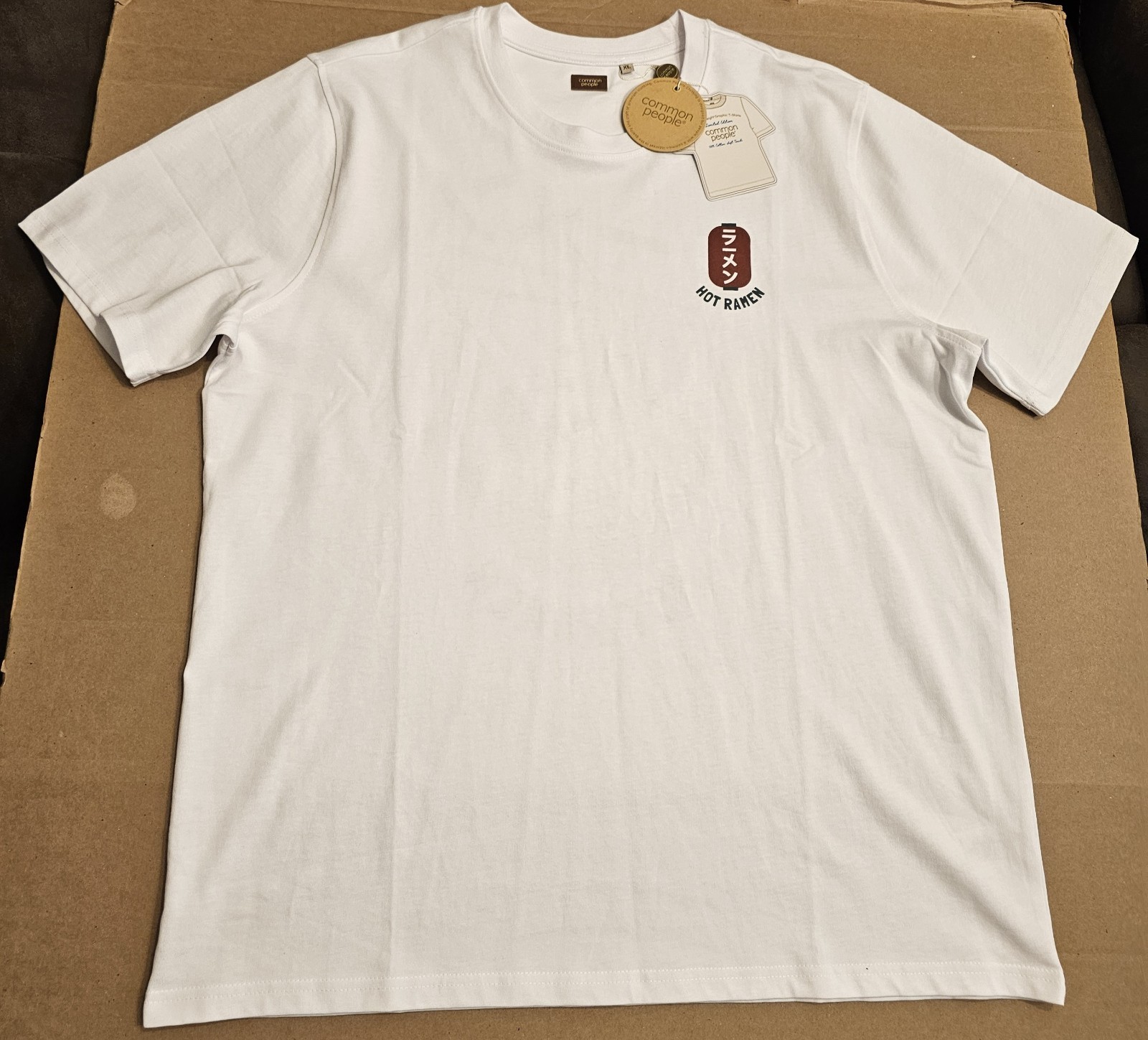 NWT Common People HOT RAMEN 100percent COTTON TSHIRT XL WHITE