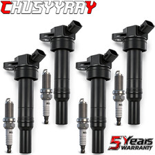 Set of 4 Ignition Coil Pack and Spark Plug For Hyundai Kia Elantra Tucson Forte