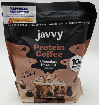 Javvy Protein Coffee Chocolate Hazelnut 12.1oz Exp 6/28