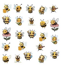 50 Small Bee Stickers Cute Mini Bumblebee Stickers Decals For Scrapbooking Decor