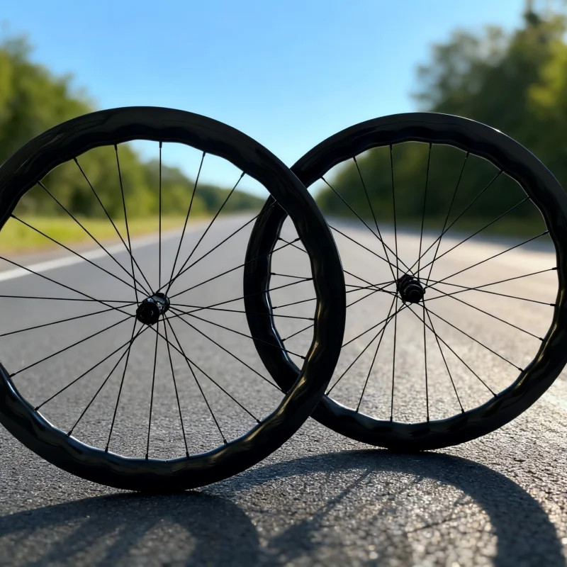 700C 50mm Depth Road Bike Carbon Wheelset UD Wave Disc Brake 36T Ratcher Hub