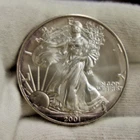 2001 US Silver Eagle $1 Nice Edge Toning