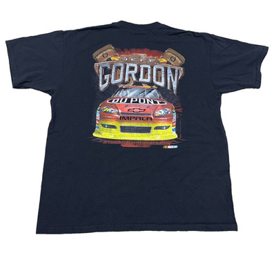 Jeff Gordon Shirt Men XL Black Nasacr Tee Chevy Impala Double Sided Adult Racing