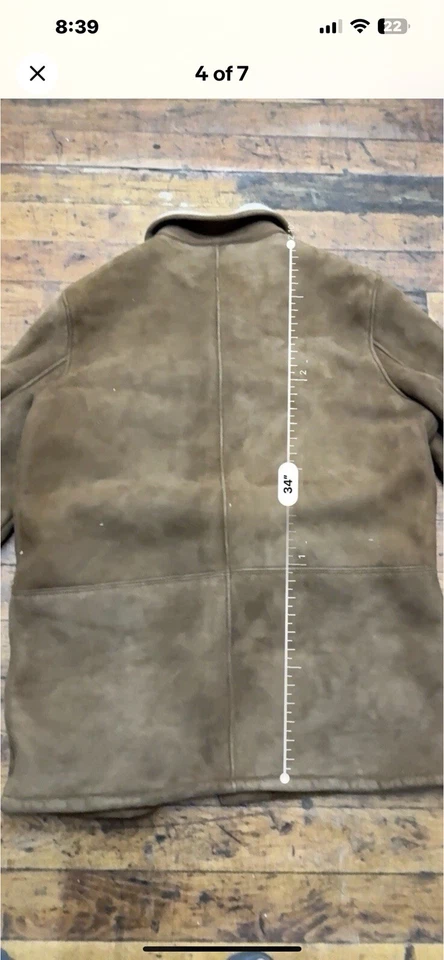 SALE.  POLO Ralph Lauren Shearling Lined Suede Car Coat Sz XL Ranch Western - Image 4 of 4