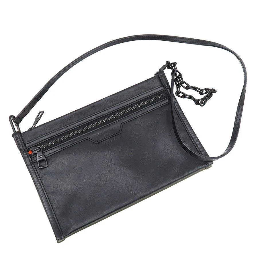 Vuitton — Louis Vuitton Shadow Flat Messenger M44635 Coated Canvas Green #SAB15634