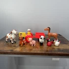Vintage Lot Fisher Price Little People Play Family Farm Animals Cow Horse Pig