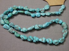 Arizona KINGMAN TURQUOISE 8-13mm Nugget BEADS 18" Strand 135cts
