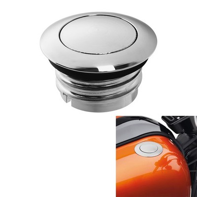 Chrome Flush Pop Up Oil Gas Cap Vented Fuel Tank Fit For Harley Dyna Wide Glide