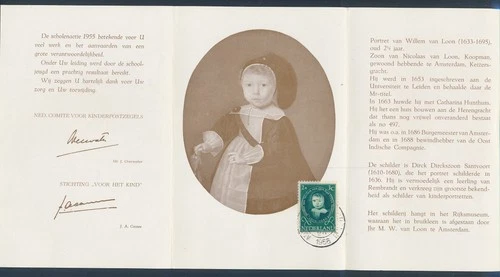 XE63277 Netherlands 1955 child welfare FDC used