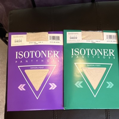 Isotoner Silky Sheer Control Top Sandalfoot Pantyhose Women s Size 2 Teak