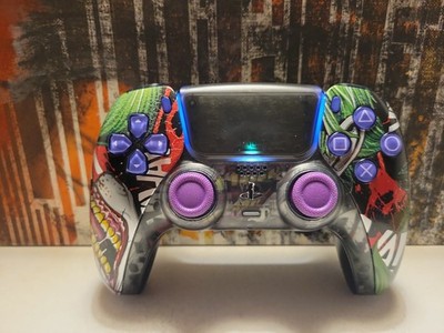 TMR Analogs Custom Joker Ps5 Sony DualSense Wireless Hydro Dipped 