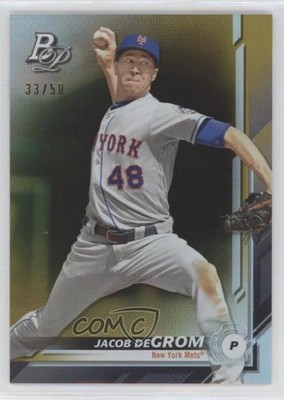 2019 Bowman Platinum Wal-Mart Gold Foil 33/50 Jacob deGrom #52 is2