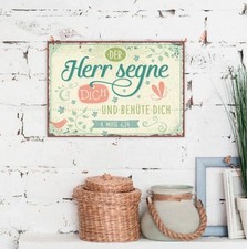 Metallschild „Der Herr segne und behüte dich", Vintage, Christlich