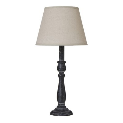 Graue Ravenna Säulen Tischlampe mit Leinenschirm 40x11x11cm aus unseren Tischlampen 