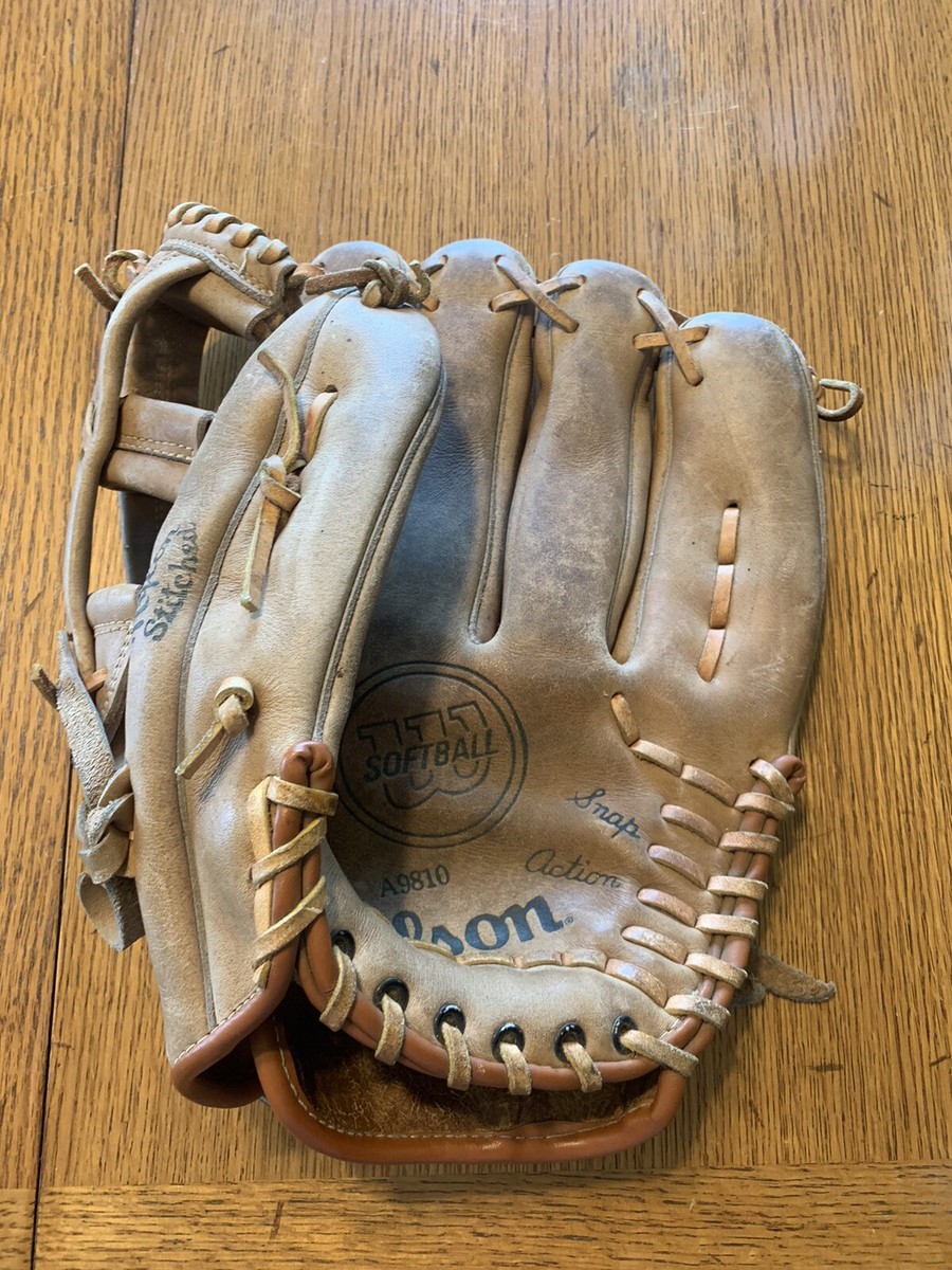 Wilson A9810 Grip Tite Pocket Softball Gant Cuir Marron 13 RHT