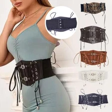 /Women Classic Nurse Waist Belt Elasticated Wide Vintage Retro Stretch Waistban