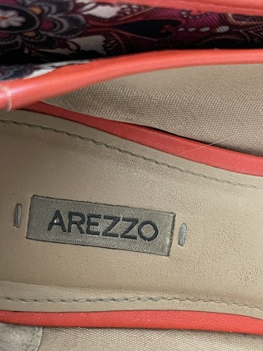 AREZZO scarpa da ballo piatta donna taglia 8 arancione floreale fiocco casual - Foto 6 di 15
