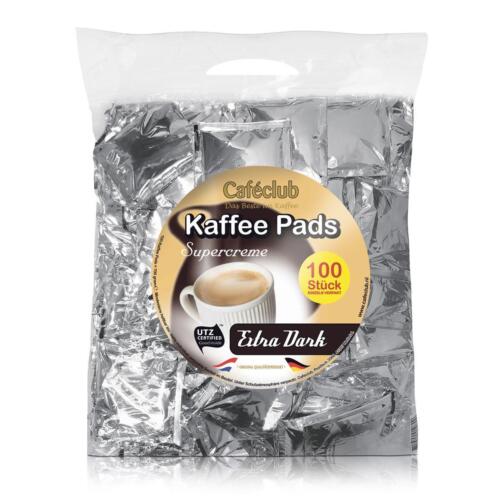 Cafeclub Supercreme Megabeutel Kaffeepads ExtraStark 100 Stück einzeln verpackt - Bild 1 von 8