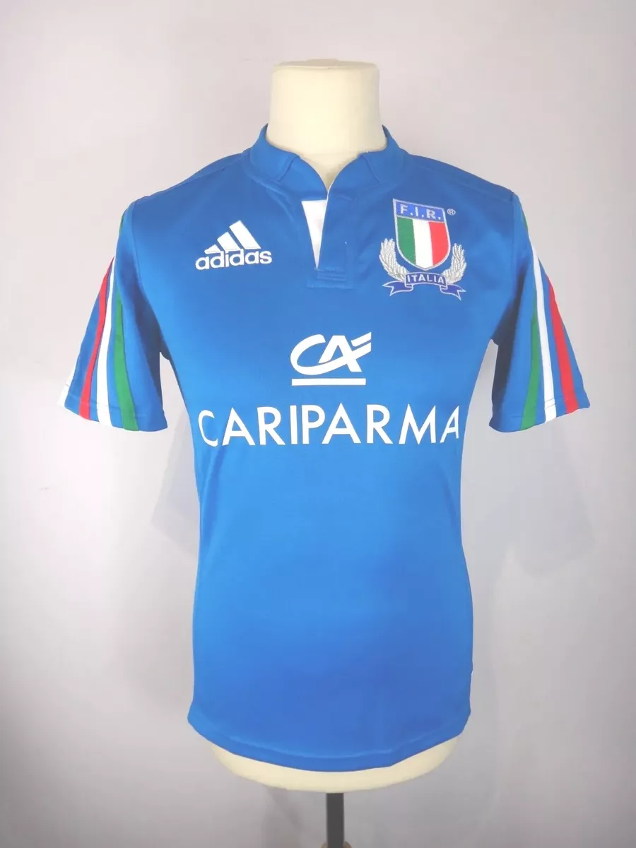 Adidas Italy Rugby Shirt Mens XS Extra Small Blue 2014 RBS Six Nations Jersey