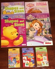 Disney Learning Workbook  Flashcard Lot Sofia Winnie Pooh Shapes Numbers Words