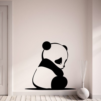 Sad Panda Wall Sticker Cute Panda Vinyl Wall Art Sticker Home Decoration Bedroom Ebay
