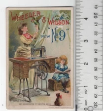 Wheeler & Wilson No.9 Sewing Machine Victorian Trade Card 3"x5" VTC-XD92